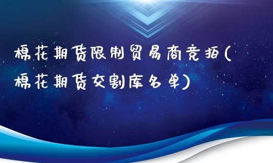 棉花期货限制贸易商竞拍(棉花期货交割库名单)_内盘期货_第1张_期货直播室 棉花期货限制贸易商竞拍(棉花期货交割库名单)_https://www.zghnxxa.com_内盘期货_第1张