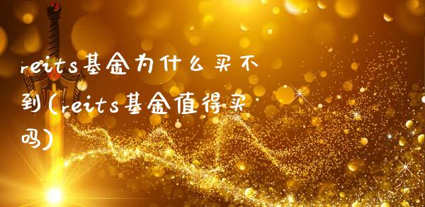 reits基金为什么买不到(reits基金值得买吗)_https://www.zghnxxa.com_黄金期货_第1张