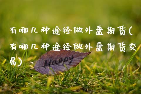 有哪几种途径做外盘期货(有哪几种途径做外盘期货交易)_https://www.zghnxxa.com_国际期货_第1张