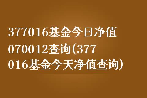 377016基金今日净值070012查询(377016基金今天净值查询)_https://www.zghnxxa.com_国际期货_第1张