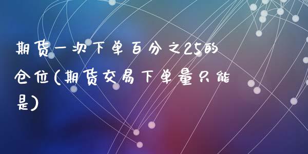 期货一次下单百分之25的仓位(期货交易下单量只能是)_期货直播室_第1张_期货直播室 期货一次下单百分之25的仓位(期货交易下单量只能是)_https://www.zghnxxa.com_期货直播室_第1张
