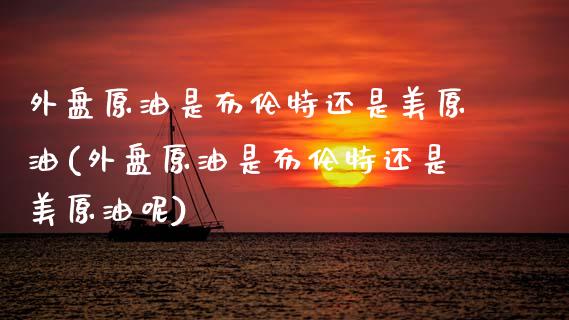 外盘原油是布伦特还是美原油(外盘原油是布伦特还是美原油呢)_https://www.zghnxxa.com_国际期货_第1张