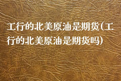 工行的北美原油是期货(工行的北美原油是期货吗)_https://www.zghnxxa.com_黄金期货_第1张