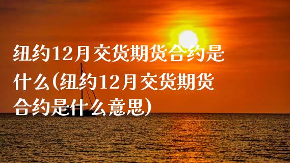 纽约12月交货期货合约是什么(纽约12月交货期货合约是什么意思)_国际期货_第1张_期货直播室 纽约12月交货期货合约是什么(纽约12月交货期货合约是什么意思)_https://www.zghnxxa.com_国际期货_第1张