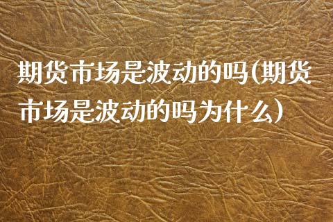 期货市场是波动的吗(期货市场是波动的吗为什么)_https://www.zghnxxa.com_黄金期货_第1张