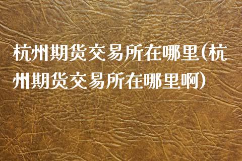 杭州期货交易所在哪里(杭州期货交易所在哪里啊)_https://www.zghnxxa.com_黄金期货_第1张