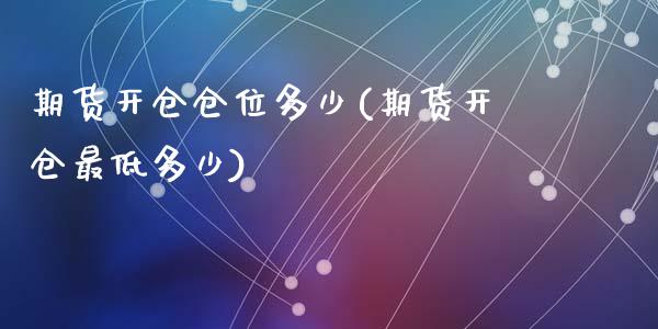 期货开仓仓位多少(期货开仓最低多少)_https://www.zghnxxa.com_期货直播室_第1张
