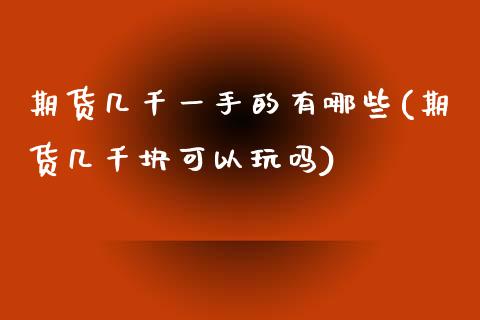 期货几千一手的有哪些(期货几千块可以玩吗)_https://www.zghnxxa.com_期货直播室_第1张