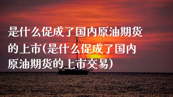 是什么促成了国内原油期货的上市(是什么促成了国内原油期货的上市交易)_https://www.zghnxxa.com_内盘期货_第1张