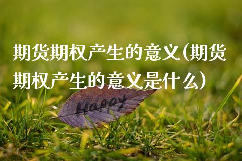 期货期权产生的意义(期货期权产生的意义是什么)_https://www.zghnxxa.com_期货直播室_第1张
